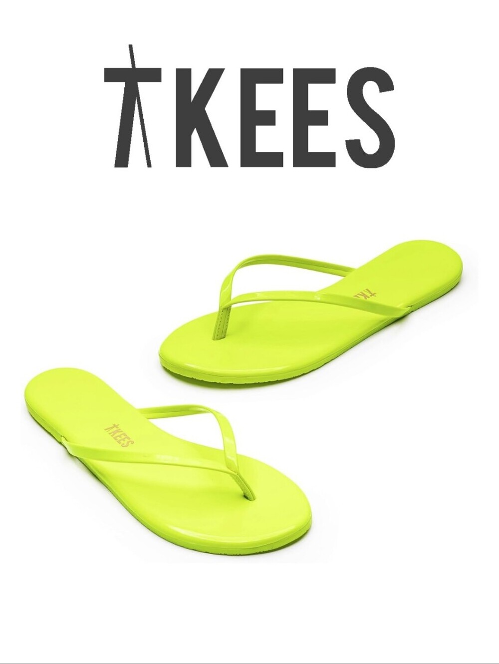 TKEES Women's Lily Patent Solids Neon Yellow 7 Medium